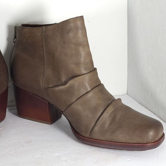 Kork Ease Women's Kissel US8M Brown Leather Back Zip Square Toe Ankle Boots - Picture 7 of 15